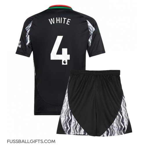 Arsenal Ben White #4 Fußballbekleidung Auswärtstrikot Kinder 2024-25 Kurzarm (+ kurze hosen)